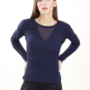 MAGLIA ADERENTE CON DETTAGLIO TRASPARENZA SULLO SCOLLO - Navy, TU