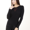 MAGLIA ADERENTE CON DETTAGLIO TRASPARENZA SULLO SCOLLO - Black, TU