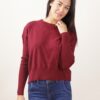 MAGLIA A MANICHE LUNGHE CON MICRO PAILLETTES - Bordeaux, TU