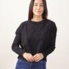 MAGLIA A MANICHE LUNGHE CON MICRO PAILLETTES - Nero, TU