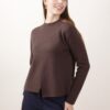 MAGLIA CON CUCITURE DECORATIVE - Dark Brown, TU