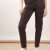 PANTALONI A SIGARETTA IN PUNTO MILANO - Dark Brown, M