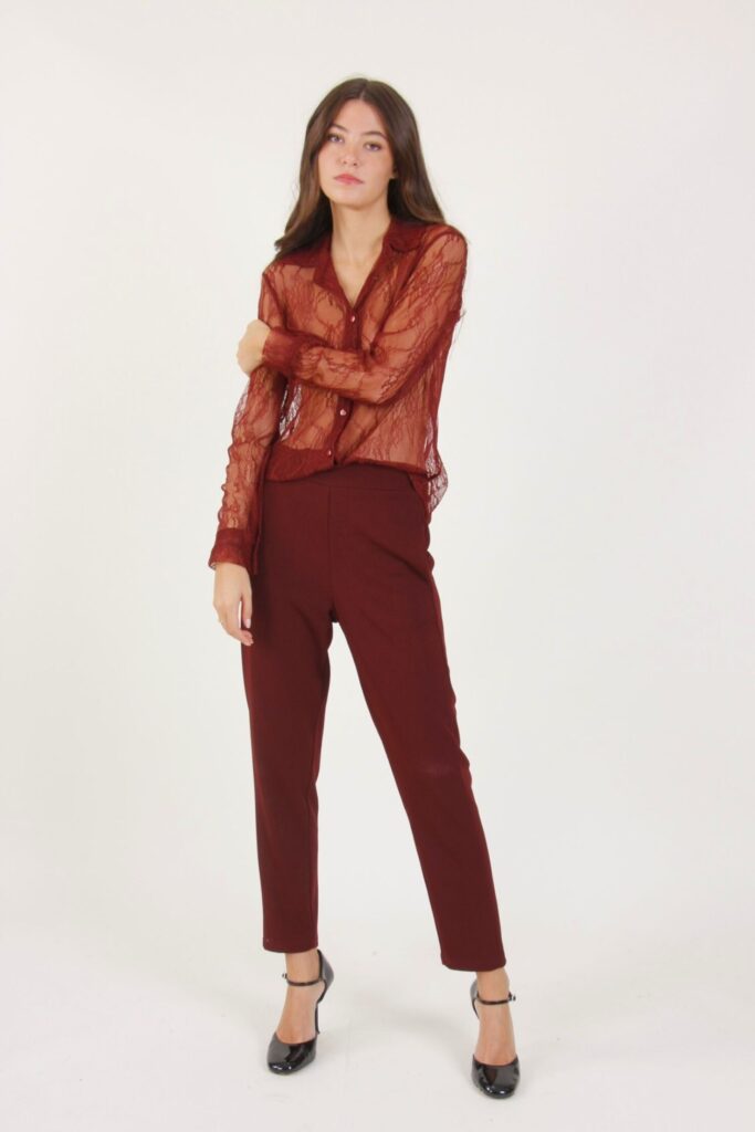 STRAIGHT CUT STRETCH TROUSERS 