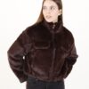 BOMBER IN ECOPELLICCIA - Dark Brown, TU