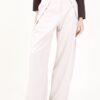 PANTALONI A PALAZZO CON PINCES - Cream, M