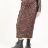 GONNA MIDI CON PAILLETTES - Dark Brown, TU