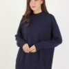 MAGLIA LUNGHEZZA ASIMMETRICA - Navy, TU