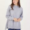 MAGLIA LUNGHEZZA ASIMMETRICA - Grigio, TU