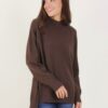 MAGLIA LUNGHEZZA ASIMMETRICA - Dark Brown, TU