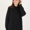 MAGLIA LUNGHEZZA ASIMMETRICA - Black, TU