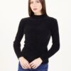 MAGLIA EFFETTO PELO A COLLO ALTO - Black, TU