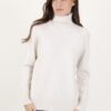 MAGLIONE A COLLO ALTO CON MICRO PAILLETTES - Gesso, TU