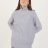 MAGLIONE A COLLO ALTO CON MICRO PAILLETTES - Grey, TU