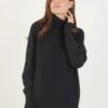 MAGLIONE A COLLO ALTO CON MICRO PAILLETTES - Black, TU