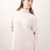 MAGLIA A COLLO ALTO A COSTINE - Beige, TU