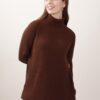 MAGLIA A COLLO ALTO A COSTINE - Dark Brown, TU