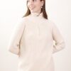 MAGLIA A COSTINE CON ZIP SUL COLLO - Beige, TU