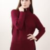 MAGLIA A COSTINE CON ZIP SUL COLLO - Bordeaux, TU