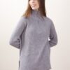 MAGLIA A COSTINE CON ZIP SUL COLLO - Grey, TU