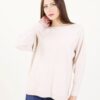 MAGLIA SCOLLO A BARCA CON CUCITURE IN RILIEVO - Beige, TU