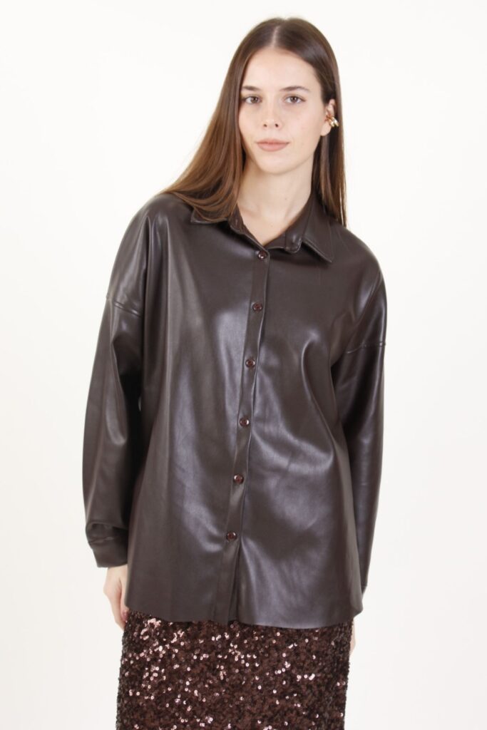 FAUX LEATHER SHIRT 