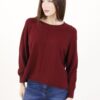 MAGLIA OVER CON SCOLLO ROTONDO E CUCITURE IN EVIDENZA - Bordeaux, TU