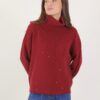 MAGLIONE A COLLO ALTO AD ANELLO CON MICRO PAILLETTES - Bordeaux, TU