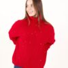 MAGLIONE A COLLO ALTO AD ANELLO CON MICRO PAILLETTES - Rosso, TU