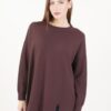 MAGLIA TAGLIO ASIMMETRICO - Dark Brown, TU