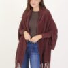 CARDIGAN EFFETTO PELO CON FRANGE - Dark Brown, TU