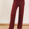 PANTALONI IN MAGLIA CON TASCHE - Bordeaux, TU