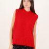 GILET OVERSIZE CON DETTAGLI A  COSTE - Rosso, TU