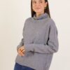 MAGLIA A COLLO ALTO TEXTURE QUADRI - Grigio, TU