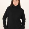 MAGLIA A COLLO ALTO TEXTURE QUADRI - Nero, TU