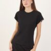 MAGLIA MANICHE AD ALETTA CON STRASS - Black, M