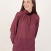 BLUSA CON COLLETTO E POLSINI IN VELLUTO - Bordeaux, TU