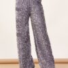 PANTALONI IN CINIGLIA CON PAILLETTES - Grey, TU