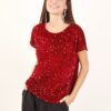 MAGLIA IN CINIGLIA CON PAILLETTES - Bordeaux, TU