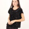 MAGLIA IN CINIGLIA CON PAILLETTES - Black, TU