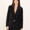 GIACCA IN CINIGLIA CON PAILLETTES - Black, TU