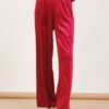 PANTALONI A PALAZZO IN VELLUTO CON ELASTICO IN VITA - Bordeaux, TU