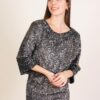 MAGLIA CON PAILLETTES E SPALLINE IMBOTTITE - Nero, TU