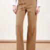 PANTALONE A PALAZZO CON FIORE - Cammello, S