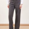 PANTALONE A PALAZZO CON FIORE - Grigio, M