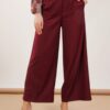 PANTALONI A PALAZZO CON ELASTICO IN VITA - Bordeaux, S