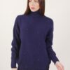 MAGLIA A COLLO ALTO CON MICRO PAILLETTES - Blu, TU