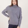 MAGLIA A COLLO ALTO CON MICRO PAILLETTES - Grigio, TU