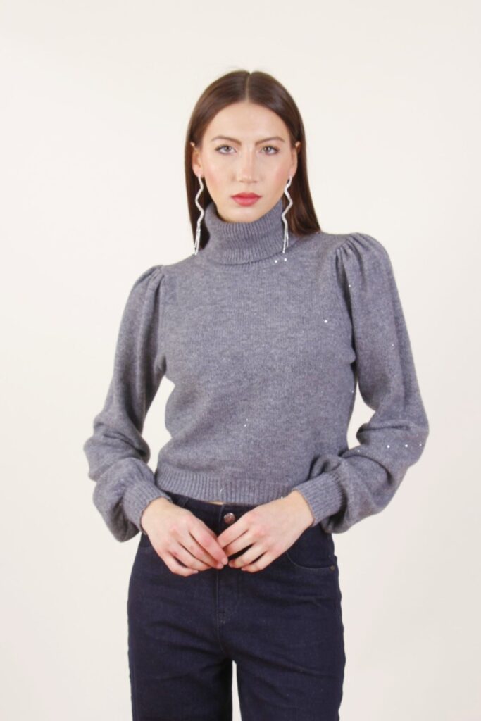 TURTLENECK SWEATER WITH SEQUINS 