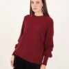 MAGLIA MANICHE LUNGHE A PALLONCINO CON PAILLETTES - Bordeaux, TU