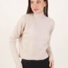 MAGLIA CORTA A COLLO ALTO - Beige, TU